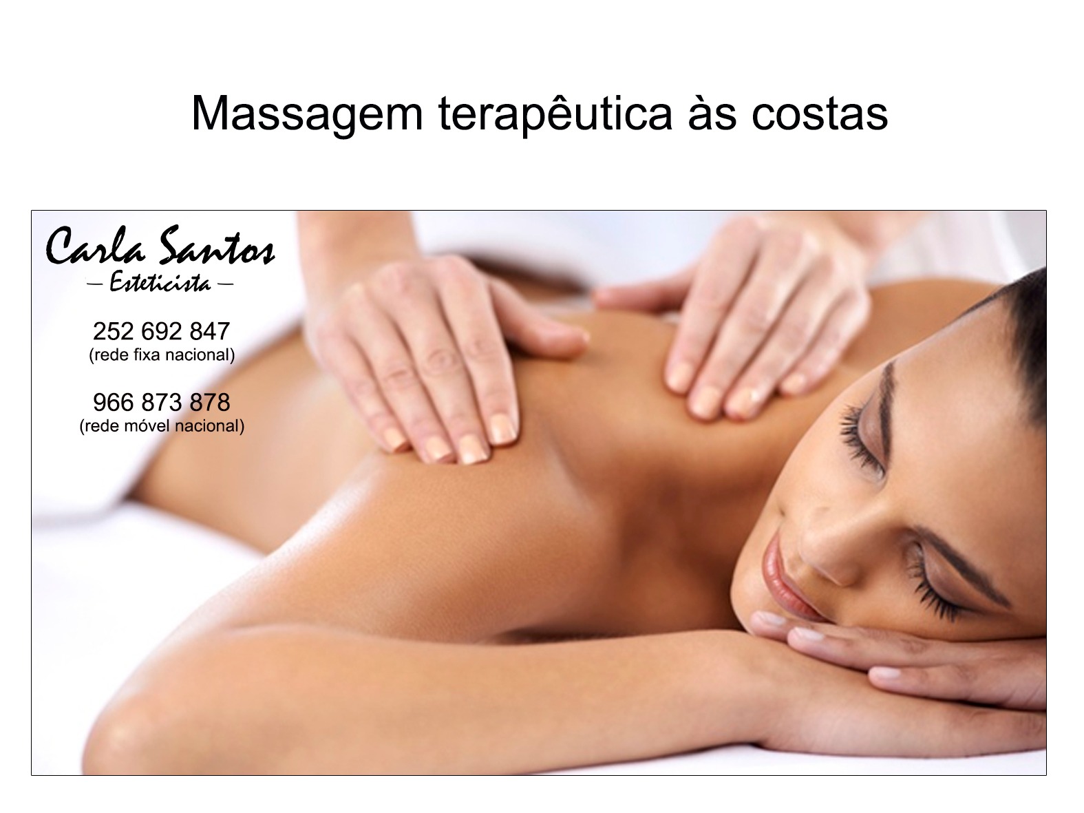 Massagem terapêutica às costas